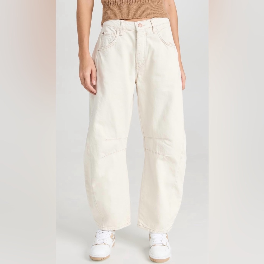 We the Free Good Luck Barrel leg Jean in Milk, size 28